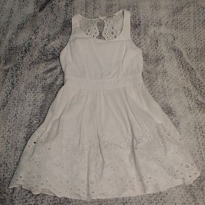 Charlotte Russe White Open Back Lacey Dress
